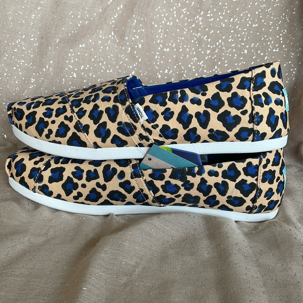 Brand New Toms Alpargata Beige Painted Leopard Print Slip On Shoes Animal Jungle - Picture 8 of 15